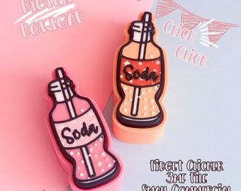 Juguete tipo clicker con forma de refresco / Archivo para impresión 3D, juguete antiestrés con forma de teclado (descarga digital)