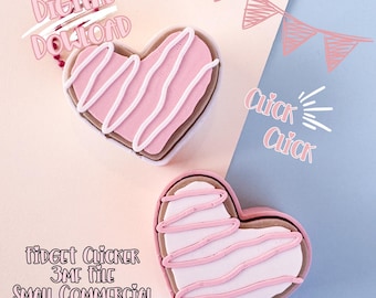 Heart Cookie Fidget Clicker: 3d Print 3MF File (Digital Download)