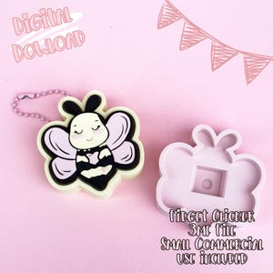 Bee & Heart Fidget Clicker 3D Print File | Spring Keychain Fidget Toy 3d 3MF Print File