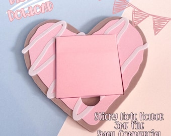 Heart Cookie Sticky Note Holder 3D Print File (Digital Download)