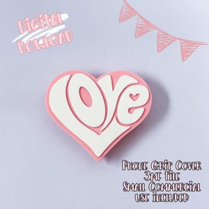 Funda de teléfono con forma de corazón para imprimir en 3D / Accesorio imprimible en 3D para San Valentín (descarga digital)