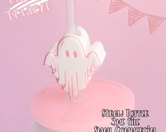 Cute Halloween Ghost Straw Topper 3d Print File (Digital Download)