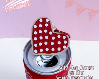 Polka Dot Cookie Soda Can Opener 3D Print File | Valentines Soft Drink Can Opener (Digital Download)