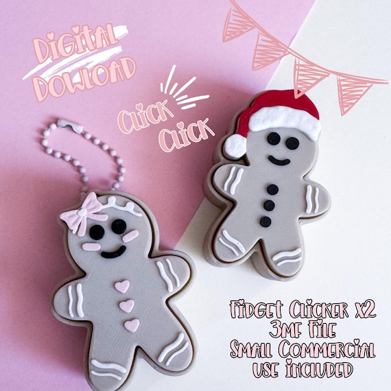 Gingerbread Cookie Fidget Clicker Bundle | Christmas 3d Print 3MF