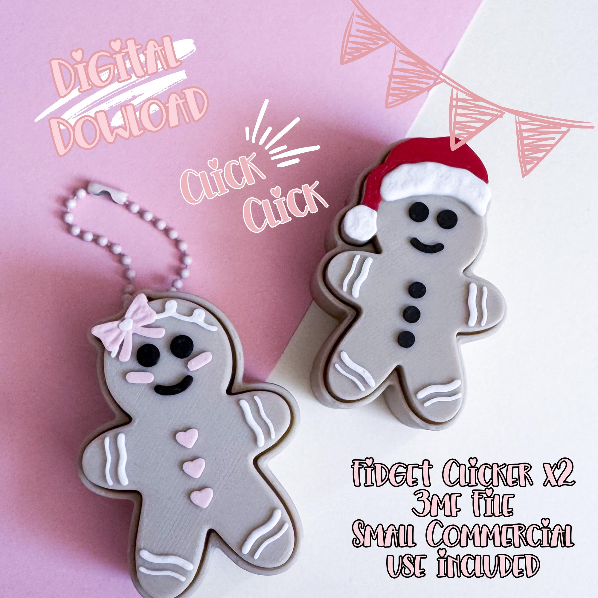 Gingerbread Cookie Fidget Clicker Bundle | Christmas 3d Print 3MF