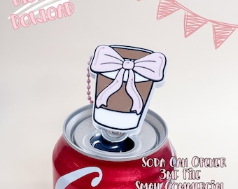 Abrelatas de café para llevar / Archivo para impresión 3D de taza de café (descarga digital)