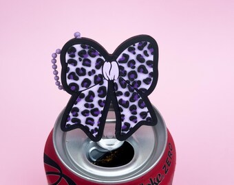 Leopard Print Bow Soda Can Opener Keychain 3D Print File | Cute