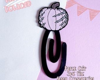 Halloween Spooky Pumpkin Paper Clip 3D Print File (Digital Download)