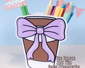 Takeaway Coffee Cup Pen Holder 3D Print File (Digital Download)