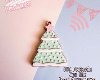 Gingerbread Tree Cookie NFC Keychain | 3D Print File (Digital Download)