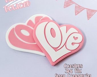 Valentines Love Coaster 3D Print File (Digital Download)