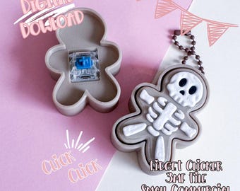 Fidget Clicker a forma di biscotto scheletro di Halloween: file 3MF per stampa 3D (download digitale)