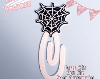 Black Heart Web Paper Clip 3D Print File | Halloween Bookmark (Digital Download)