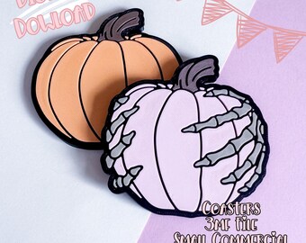 3D-afdrukbestand Halloween Spooky Pumpkin Coaster (digitale download)