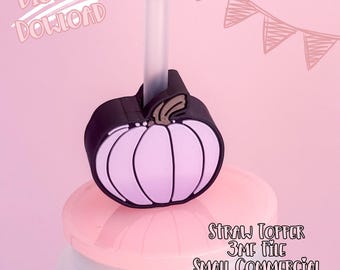 Halloween Pumpkin Straw Topper 3D Print File (Digital Download)
