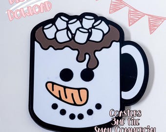 Snowman Mug Coaster 3D Print File | Hot Chocolate Drink Accessory (Digital Download)