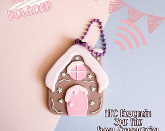 Gingerbread House Cookie NFC Keychain | 3D Print File (Digital Download)