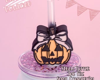 3D Print Halloween Pumpkin Straw Topper: Bambu Studio 3MF File (Digital Download)