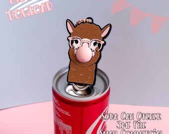 Bubblegum Llama Soda Can Opener | Farm Animal 3MF Print File (Digital Download)