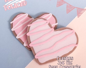 Heart Cookie Coaster 3D Print File (Digital Download)