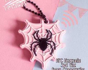 Halloween Heart Web NFC Keychain 3D Print File (Digital Download)