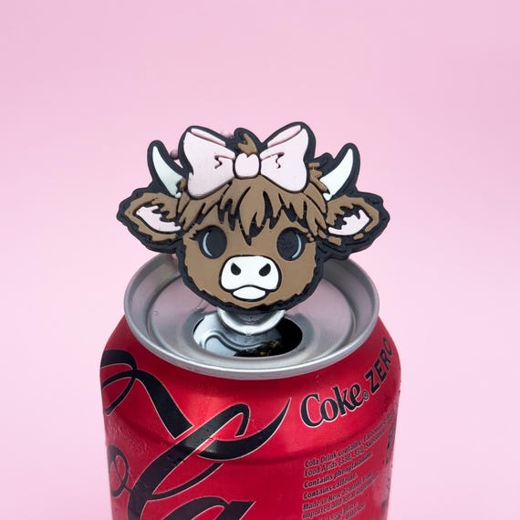 Highland Cow Soda Can Opener Keychain 3D Print File | Cute Girly
