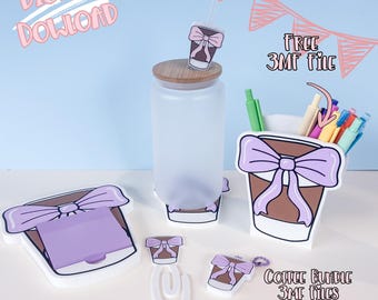 Takeaway Coffee Cup 3D Print Bundle: Coaster, Keychain, and More (Digital Download)