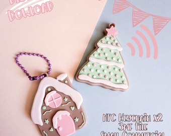 Gingerbread Cookie NFC Keychain Bundle | 3D Print File (Digital Download)