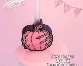 Spooky Halloween Pumpkin Straw Topper 3D Print File (Digital Download)