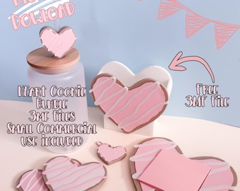 Heart Cookie 3D Print Bundle | Coaster, Keychain, Topper (Digital Download)