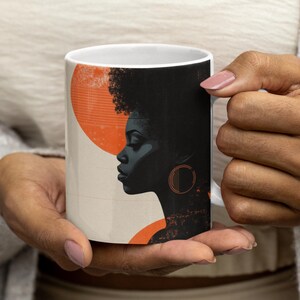 11oz Ceramic Mug,Self Care Mug,geometric shapes,pattern mug,black woman,afro mug,black girl magic,black history,afro art,afrocentric decor