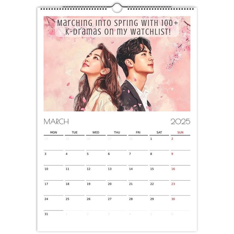 Wall Calendar 2025 EU & Rest World,kdrama Calendar,kdrama Fan Gift,kpop