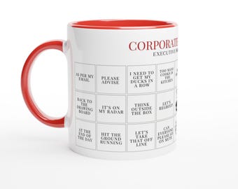 work humor corporate gift, corporate bingo mug,coworker gift,colleague mug, gift for coworker, office bingo, office party, gift for the boss