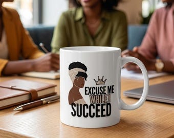 Ceramic Mug 11oz queen business black, motivational quotes, Black Queen Affirmations Mug, Black Woman Birthday Mug, Black Girl Magic Gift