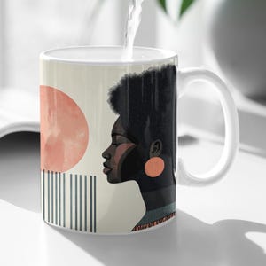 11oz Ceramic Mug,Self Care Mug,geometric shapes,pattern mug,black woman,afro mug,black girl magic,black history,afro art,afrocentric decor