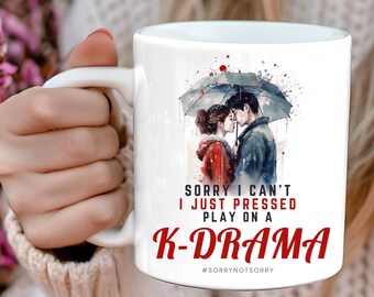 Keramiktasse 11 Unzen Tut mir leid, ich kann nicht kdrama, Kdrama Becher Geschenk, koreanische Tasse, kdrama Geschenke, Kdrama Addict Becher, Geschenk für Kdrama-Liebhaber