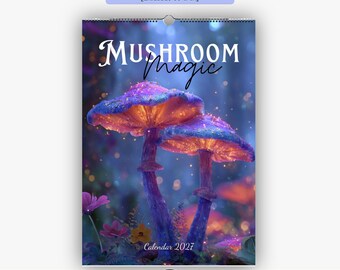 mushroom calendar, 2027 Wall Calendar, Personalised Gift, Year Calendar, Monthly Calendar,  Fungi Art, Woodland Decor, Nature Lover Gift