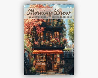Kaffeekalender, Wandkalender 2027, personalisiertes Geschenk, Jahreskalender, Monatskalender, Café-Dekoration, Geschenk für Kaffeeliebhaber, Café-Kalender