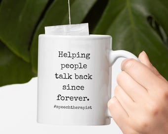 Taza de cerámica de 325 ml, taza divertida para terapeuta del habla, regalos para terapeutas del habla, SLP, patólogo del habla y el lenguaje, taza de patólogo, terapeuta del habla slp