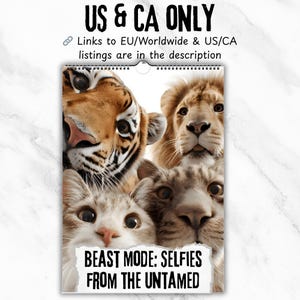 US CA Wall calendar 2026 Funny Animal Selfie,animal calendar,wildlife calendar,wall decor,funny calendar,big cat wall art,12 monthly planner