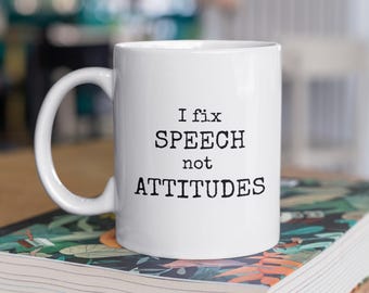 Taza de cerámica de 325 ml, terapeuta del habla, regalos para terapeutas del habla, SLP, patólogo del habla y el lenguaje, taza de patólogo, terapeuta del habla, taza de terapeuta