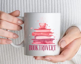 Booktrovert Mug, Cozy Book Lover Gift, Reading Coffee Cup, Introvert Aesthetic Mug, Bookish Decor, librarian gifts