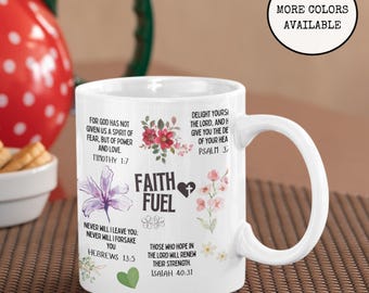 faith mug,faith bible verse,flower gift,scripture verse mug,bible quote,wraparound mug,religious mug,religious gift,11oz Ceramic Mug