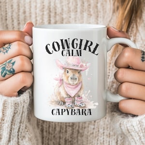 11oz Ceramic Mug,capybara,capybara gift,cowgirl gift,cute capybara,capybara decor,capybara cowgirl,funny coffee mug,gift for her,cowgirl mug