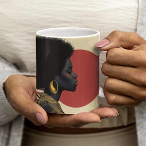 11oz Ceramic Mug,Self Care Mug,geometric shapes,pattern mug,black woman,afro mug,black girl magic,black history,afro art,afrocentric decor
