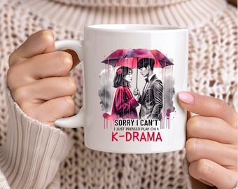 Weißer 11 Unzen Keramikbecher, Kdrama Becher Geschenk, koreanischer Becher, kdrama Geschenke, Kdrama Addict Becher, Kpop Fanbecher, Geschenk für Kdrama-Liebhaber, Popkulturbecher