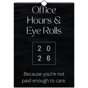 EU Rest of world Wall calendar 2026,swear wall calendar,funny office gift,co worker gift,work colleague,sarcastic calendar,