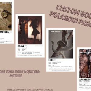 book poster polaroid print *CUSTOM ORDER* aesthetic book print, book poster, aesthetic room decor, book merch, physical print