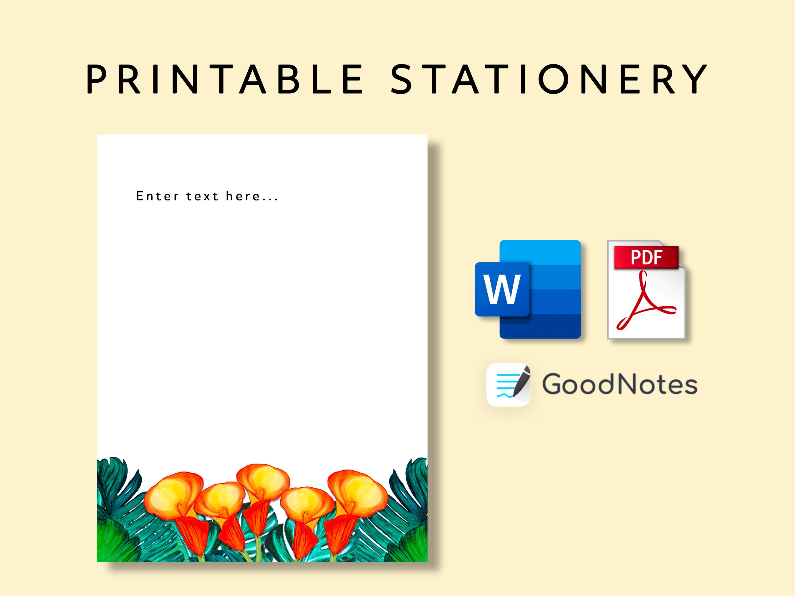 Palm Tree Stationery Printable Letter Writing Stationery