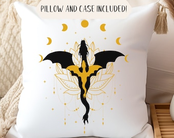 Dragon Pillow, Book Lover Gift, Fantasy Home Decor
